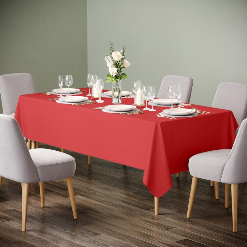 Exquisite Red Vinyl Tablecloths - 54 in. x 70 in. - Pack of 1 Rectangle Tablecloth with Flannel Backing - Plastic, Reusable & Waterproof - Image 5